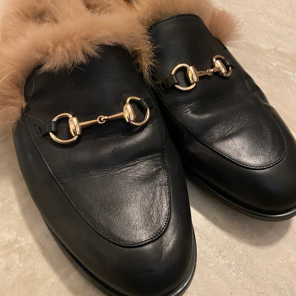 Gucci Princetown Leather Slippers  44